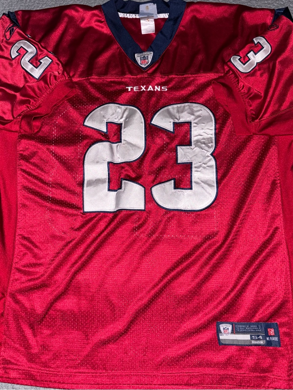 Reebok Houston Texans #23 Red and White Football Jersey